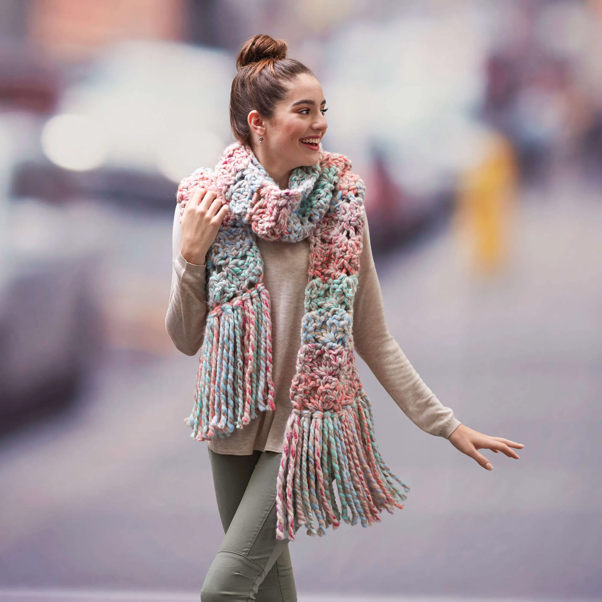 Red Heart Crochet Snuggle Up Scarf