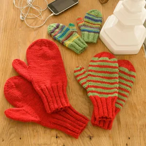 Red Heart Knit Mittens For All