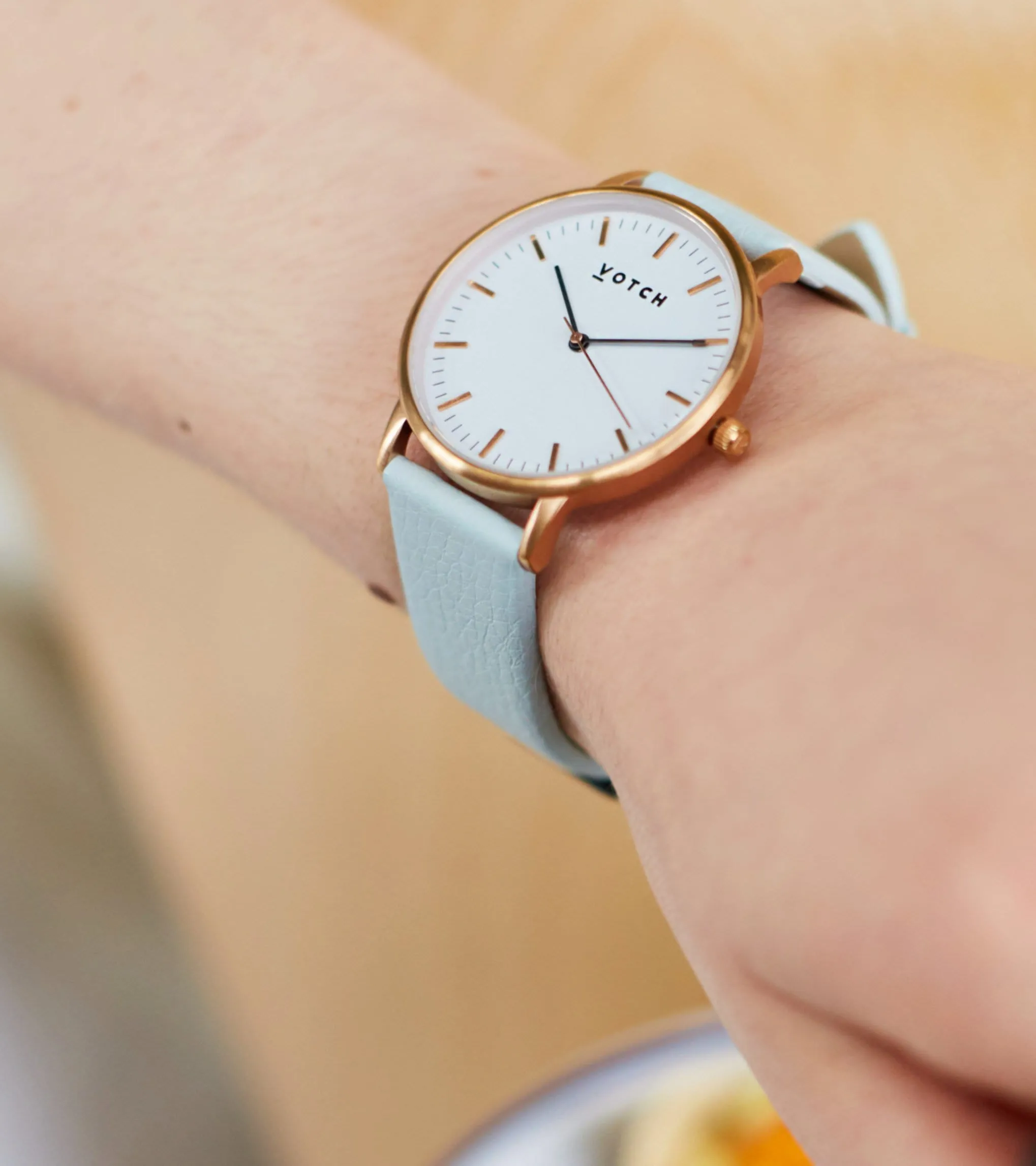 Rose Gold & Light Blue Watch | Moment