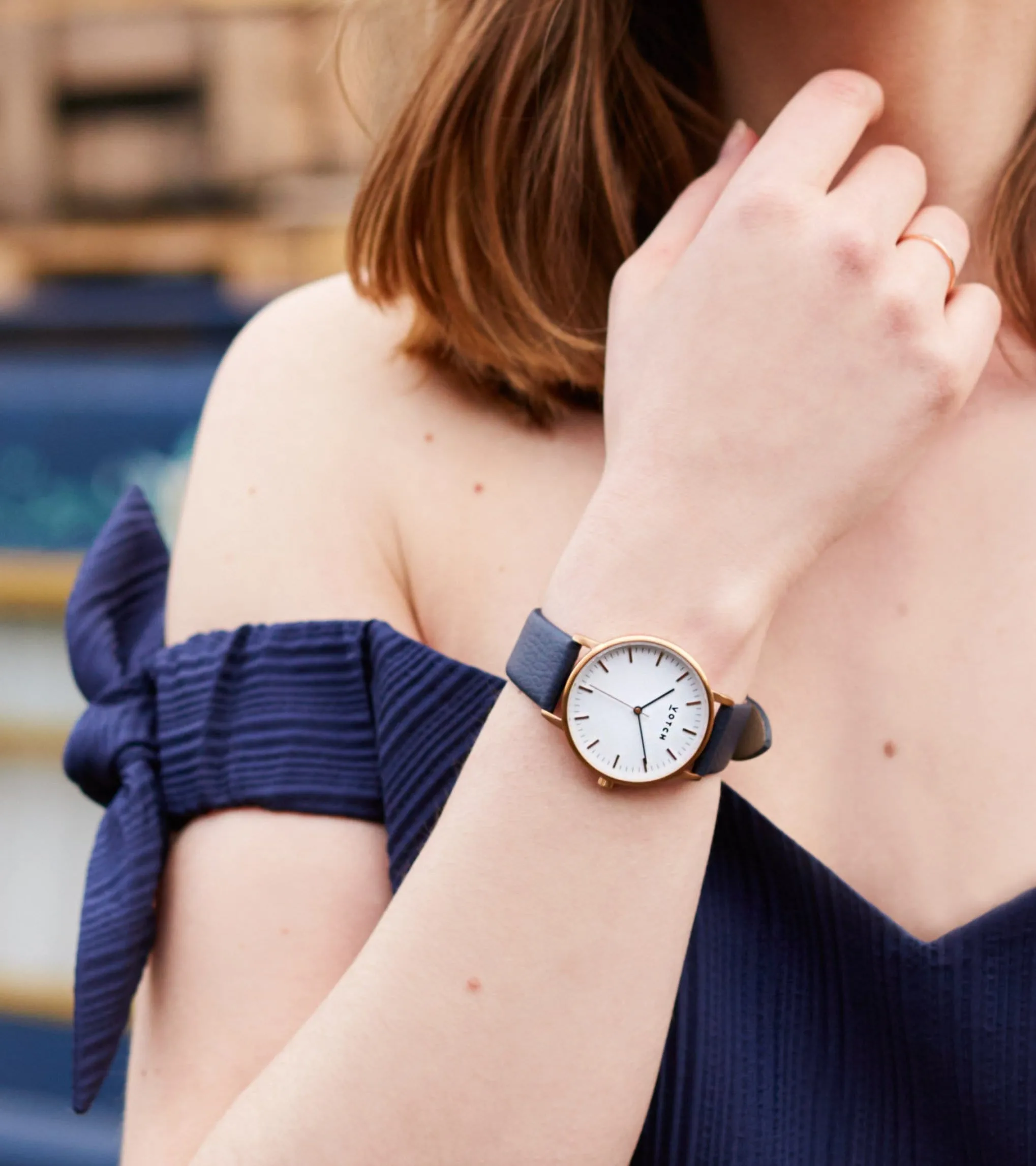 Rose Gold & Navy Watch | Moment