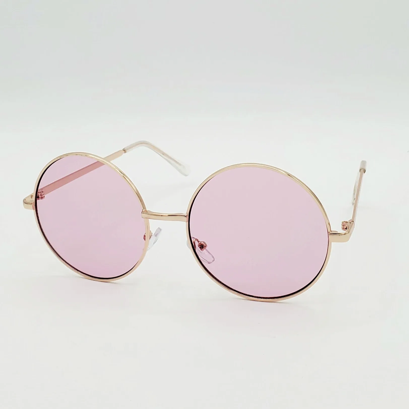 Round 2 1/4” Metal Frame Sunglasses - Pink