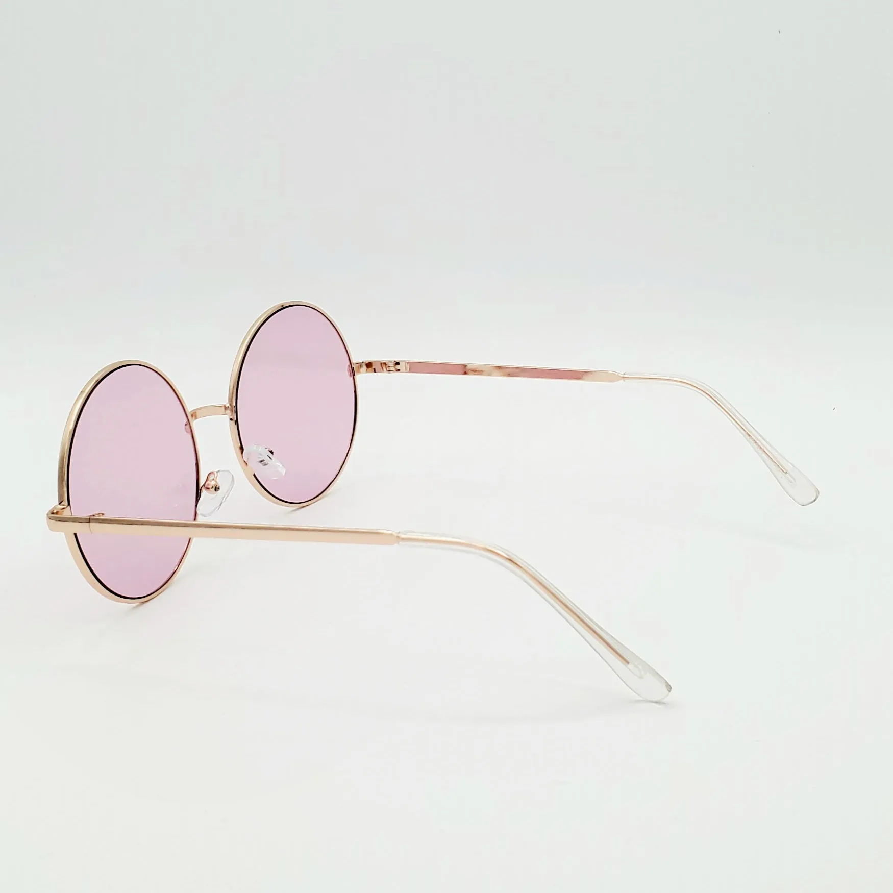 Round 2 1/4” Metal Frame Sunglasses - Pink