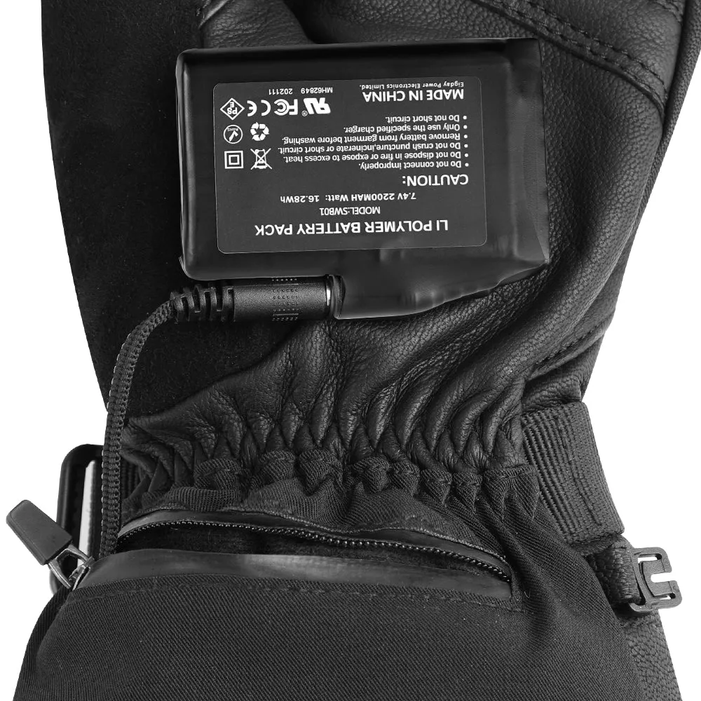 Savior 7.4V Battery Heated  Leather Mittens