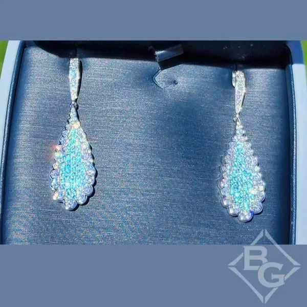 Simon G. Caribbean Blue Paraiba Large Pave Earrings