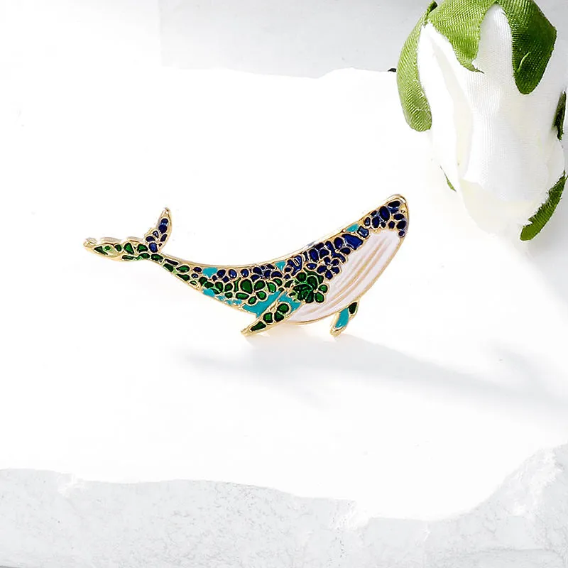 SISSLIA High Quality Dolphin Sea Fish Brooch Pins Gifts New Enamel Whale Brooches For Women