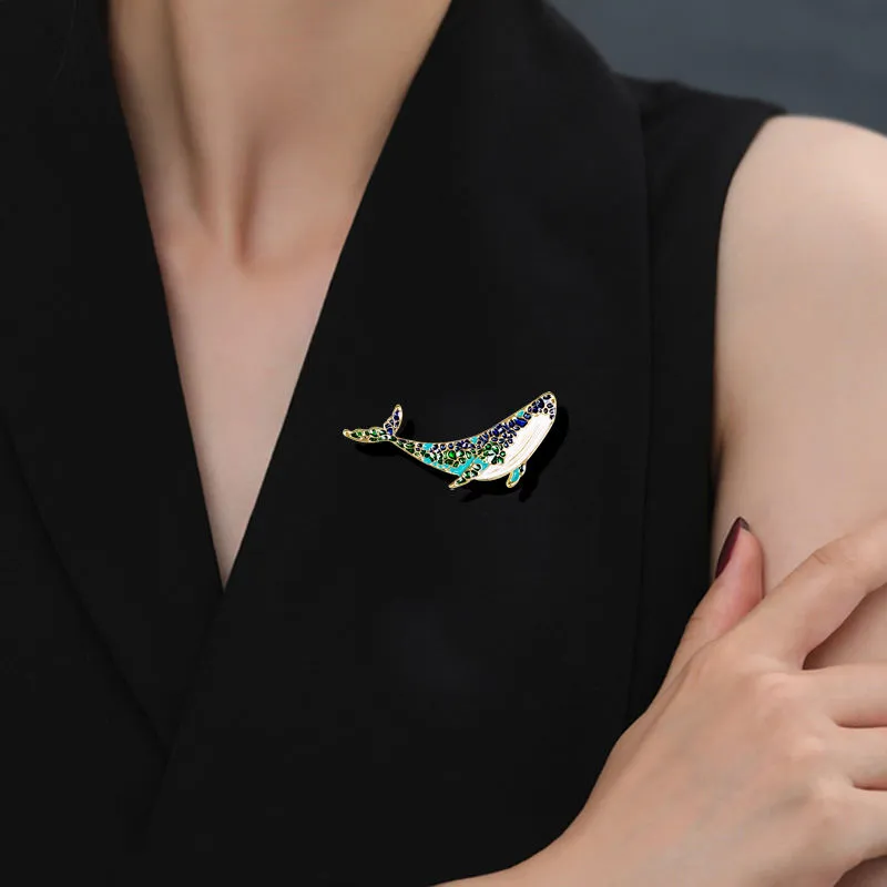 SISSLIA High Quality Dolphin Sea Fish Brooch Pins Gifts New Enamel Whale Brooches For Women