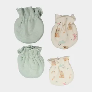 Sleepy Rabbits Baby Mittens (Pack Of 2)