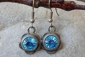 Soft Blue Rhinestone Rebeka Earrings.