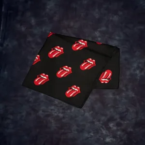 Soloist x Stones Black and Red Lips Silk Twill Scarf