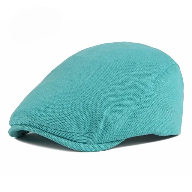 Spring Autumn Men Ladies Casual Fashion Women Beret Ivy Newsboy Solid Yellow Blue Peaked Flat Cap Duckbill Hat