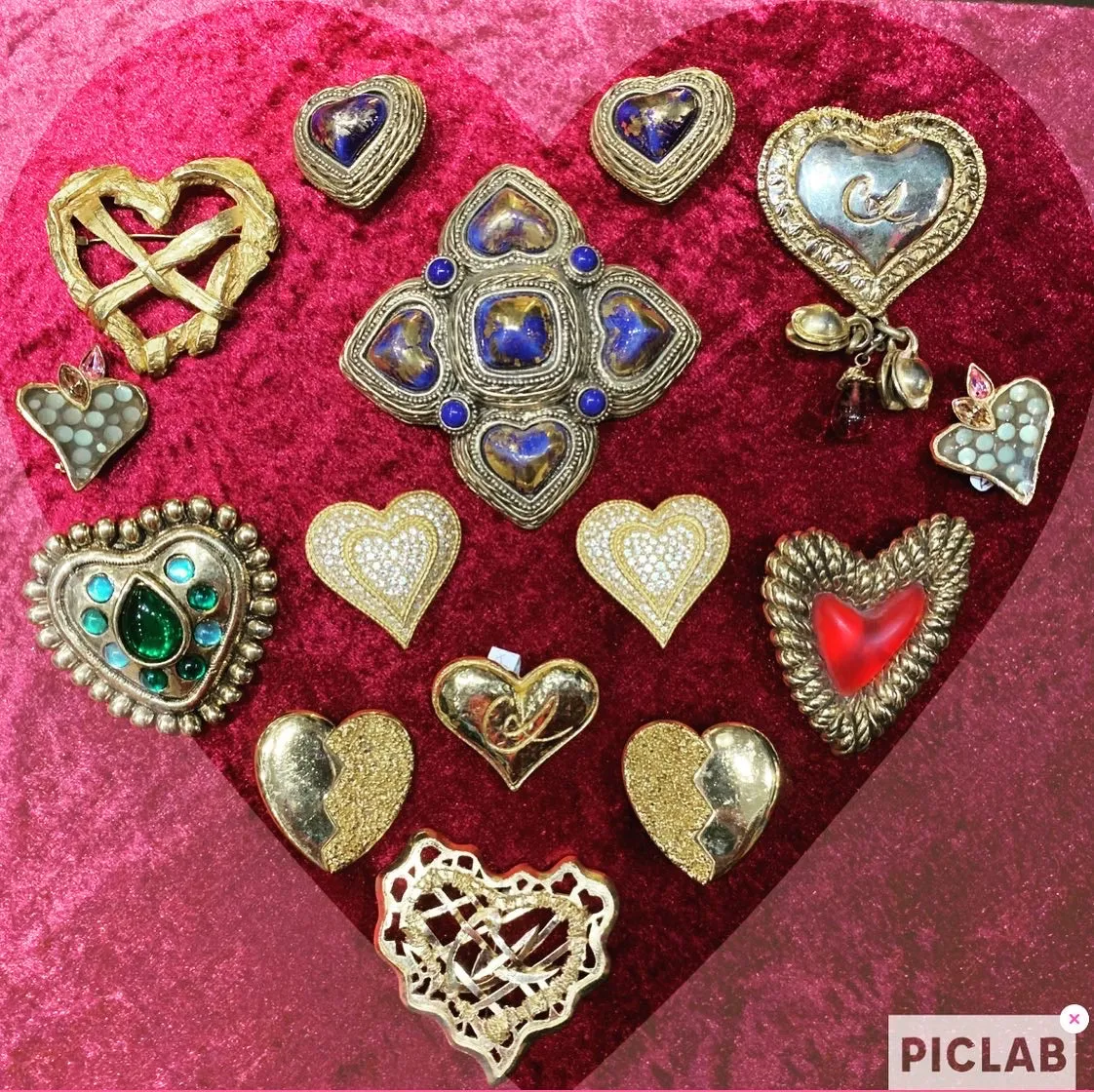 Statement heart brooch by Satelite