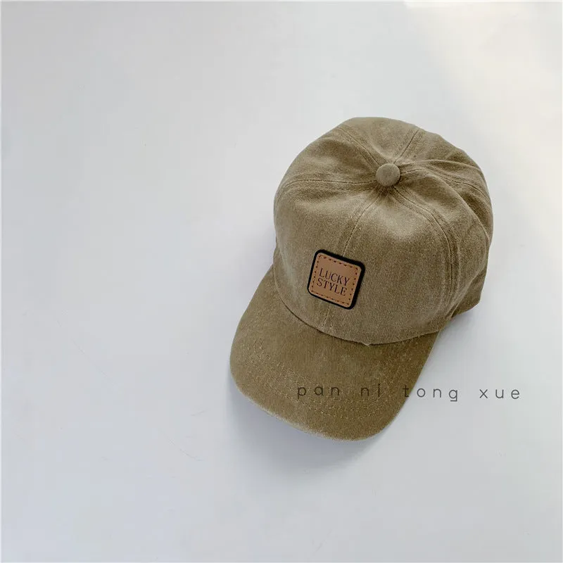 Style Children's Baseball Hat Spring and Autumn New Distressed Washed Boys and Girls Peaked Caps