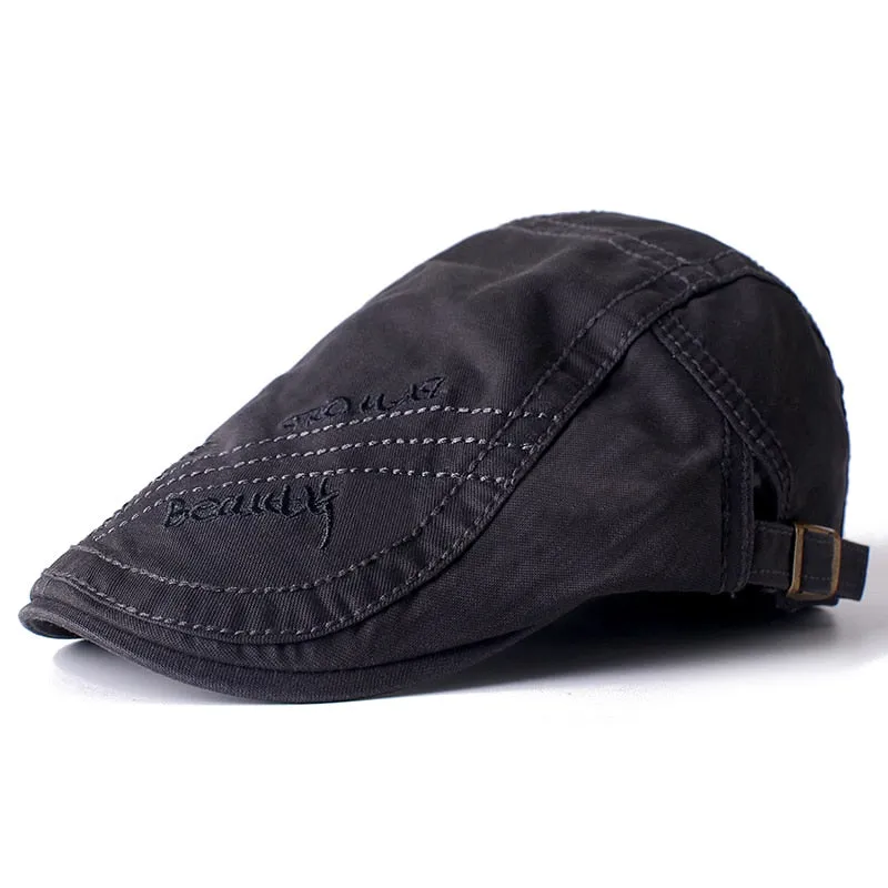 Summer Outdoor Sports Cap Cotton Berets For Men & Women Casual Peaked Caps Beauty Letter Solid Color Stylish Berets Hats