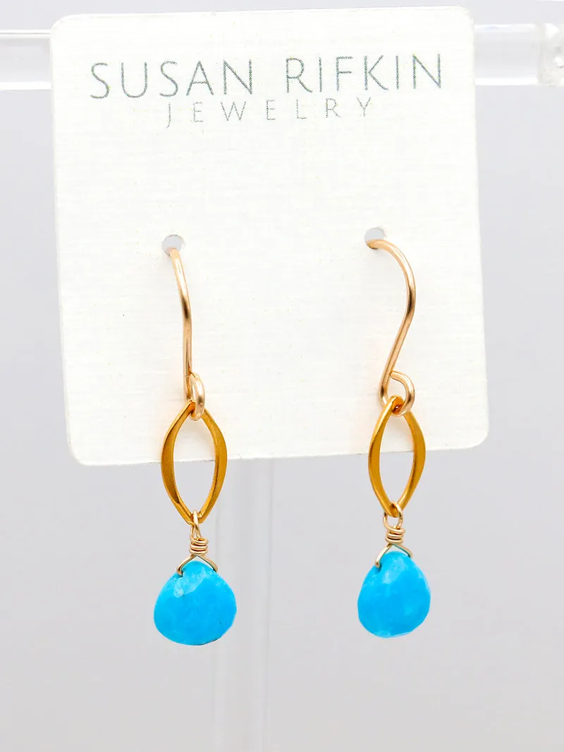 Susan Rifkin Turquoise Teardrop Earrings | 14k Gold Filled