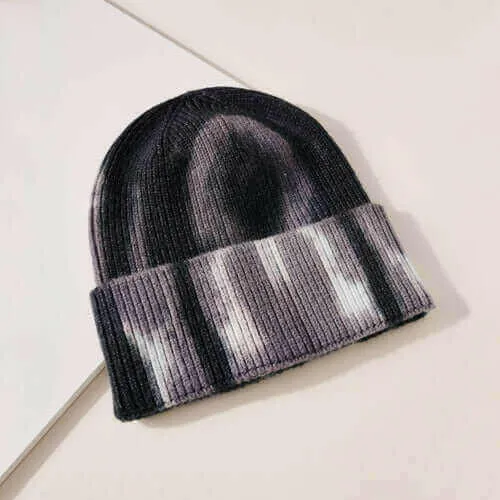 Tie Dye Print Fitted Cuffed Beanie