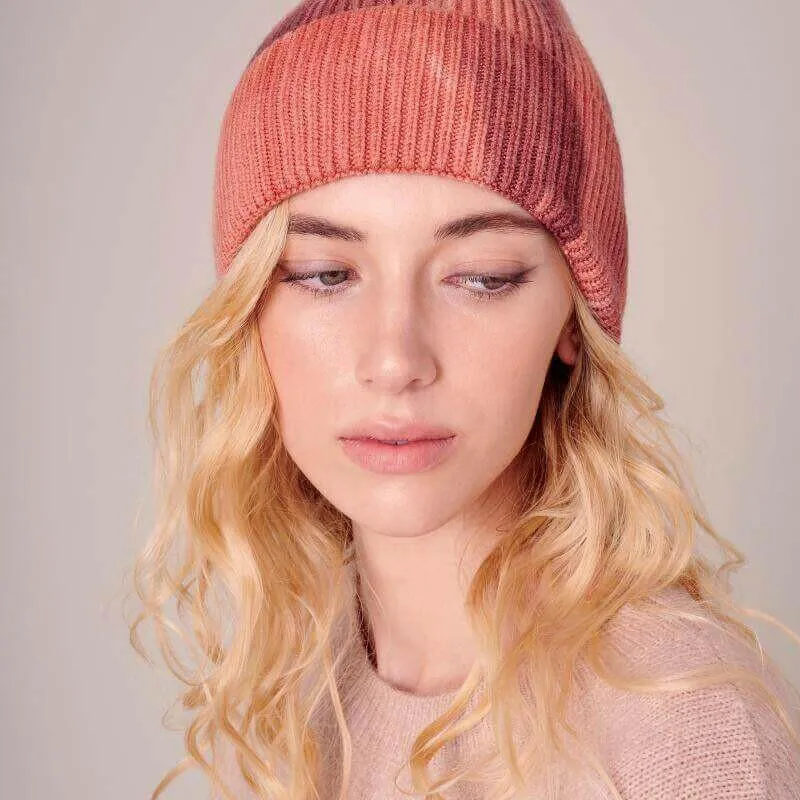 Tie Dye Print Fitted Cuffed Beanie