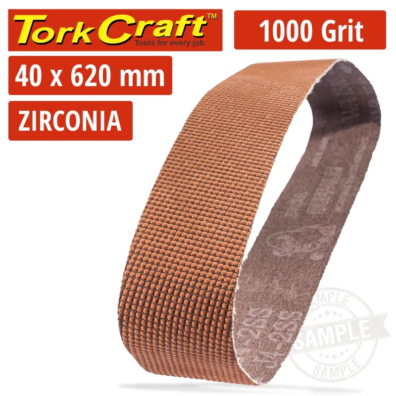 TORK CRAFT 1000 GRIT ZIRCONIA SANDING BELTS 40MMX620MM MY3025-2-5