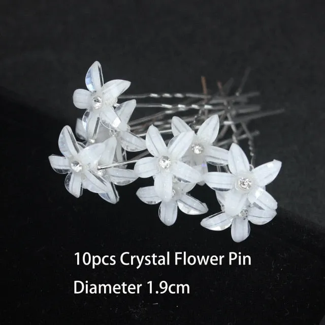 U-shaped Metal Hairpins Simulated Pearl Bridal Tiara Hair Accessories Multiple Combinations