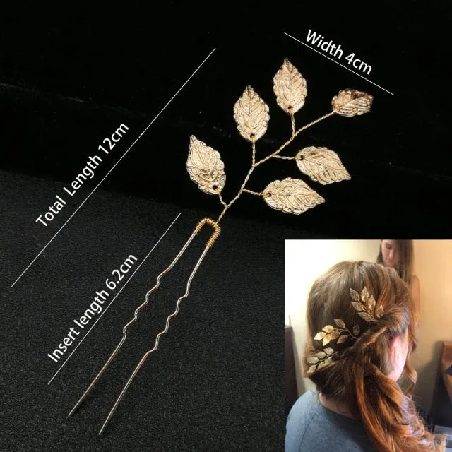 U-shaped Metal Hairpins Simulated Pearl Bridal Tiara Hair Accessories Multiple Combinations