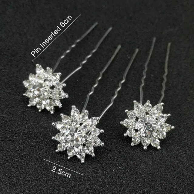 U-shaped Metal Hairpins Simulated Pearl Bridal Tiara Hair Accessories Multiple Combinations