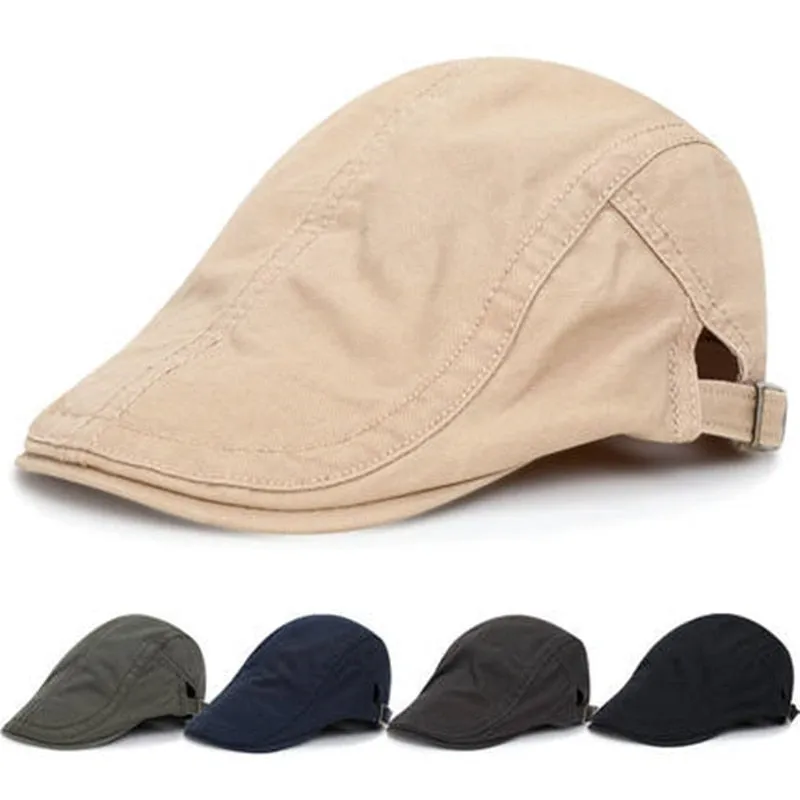 Unisex Summer Outdoor Cap Cotton Berets Hat For Men & Women Casual Peaked Caps Solid Color Stylish 7 Colors Berets Hats