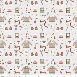 Warm Wishes Winter Wear Parchment Yardage by Simple Simon | Riley Blake Designs