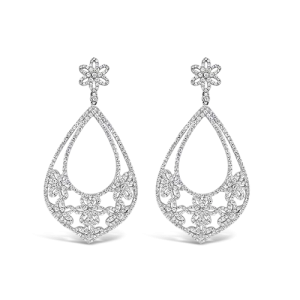 White Sapphire Chandelier Earrings