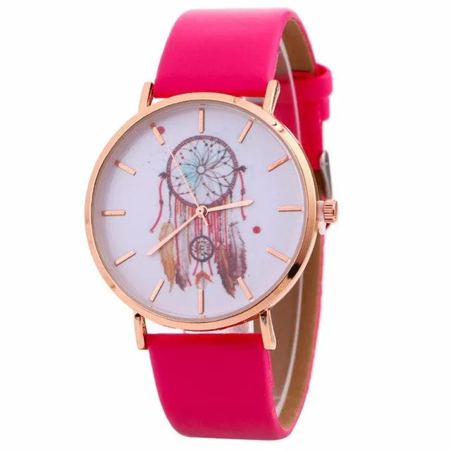 Women's Faux Leather Quartz Wristwatch