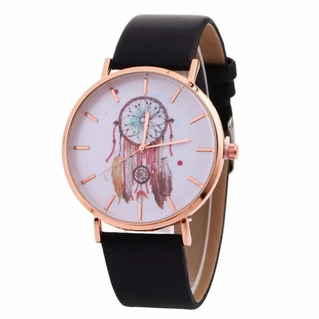 Women's Faux Leather Quartz Wristwatch