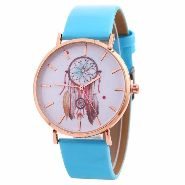 Women's Faux Leather Quartz Wristwatch