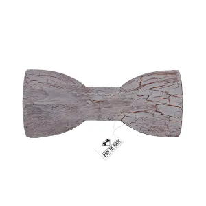 Wooden Ink Cracks White Bow Tie