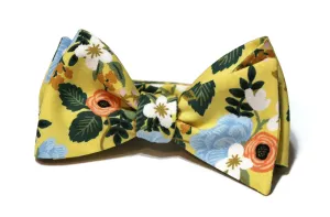 Yellow Birch Floral Bow Tie