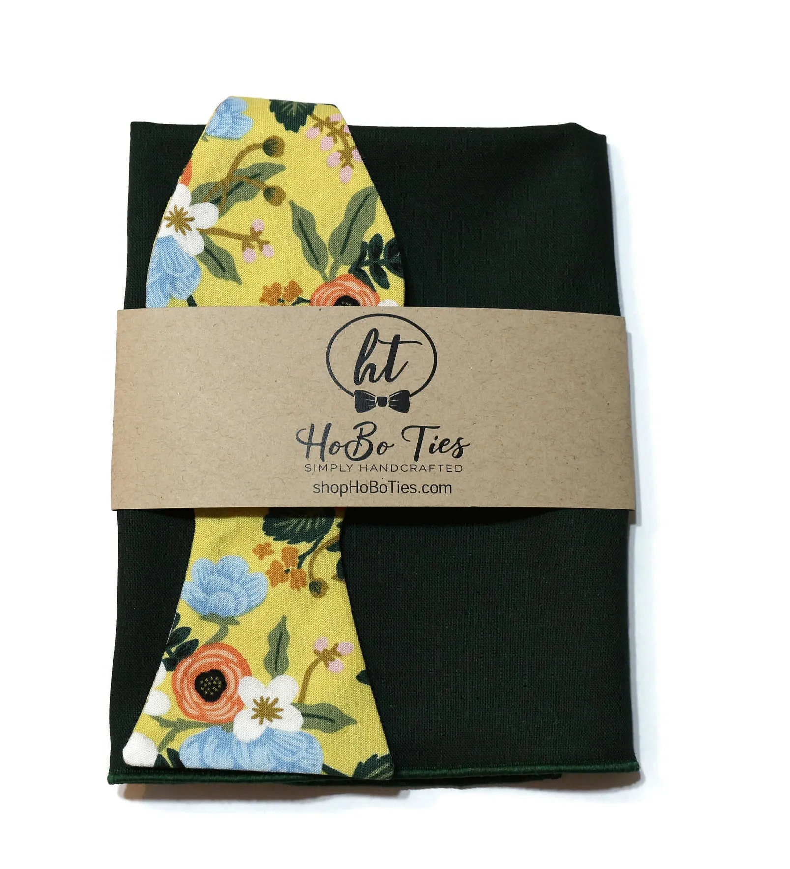 Yellow Birch Floral Bow Tie